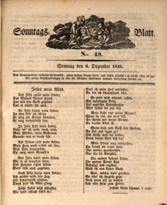 Sonntagsblatt Sonntag 6. Dezember 1835