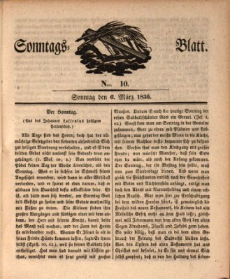 Sonntagsblatt Sonntag 6. März 1836