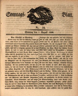 Sonntagsblatt Sonntag 7. August 1836