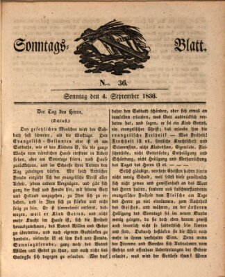 Sonntagsblatt Sonntag 4. September 1836