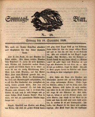 Sonntagsblatt Sonntag 18. September 1836