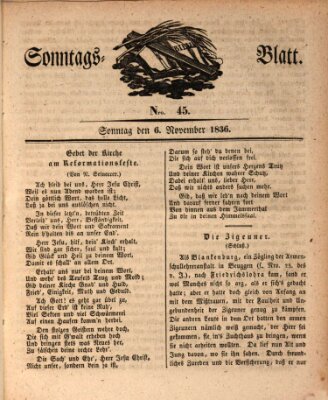 Sonntagsblatt Sonntag 6. November 1836