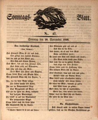 Sonntagsblatt Sonntag 20. November 1836