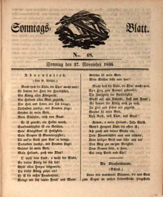 Sonntagsblatt Sonntag 27. November 1836