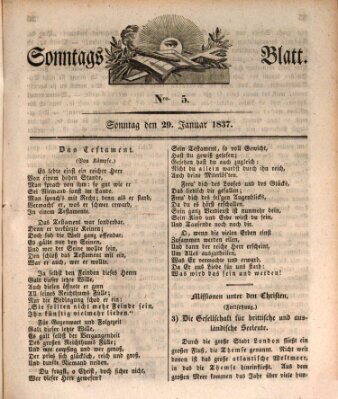 Sonntagsblatt Sonntag 29. Januar 1837