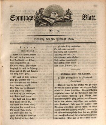 Sonntagsblatt Sonntag 26. Februar 1837