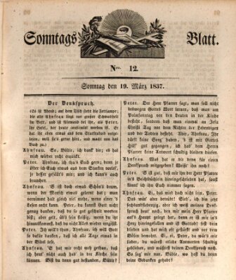 Sonntagsblatt Sonntag 19. März 1837