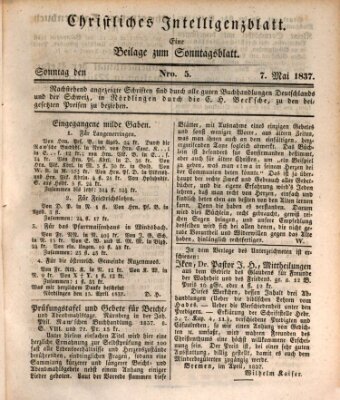 Sonntagsblatt Sonntag 7. Mai 1837