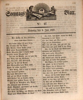 Sonntagsblatt Sonntag 2. Juli 1837