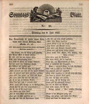 Sonntagsblatt Sonntag 9. Juli 1837