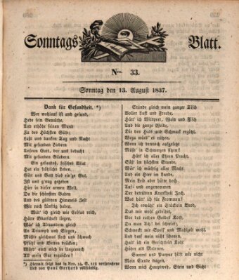 Sonntagsblatt Sonntag 13. August 1837