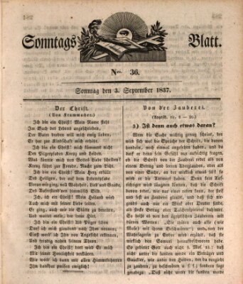 Sonntagsblatt Sonntag 3. September 1837