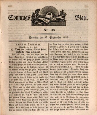 Sonntagsblatt Sonntag 17. September 1837