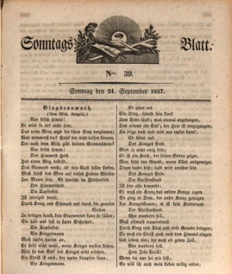 Sonntagsblatt Sonntag 24. September 1837