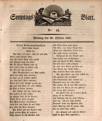 Sonntagsblatt Sonntag 29. Oktober 1837