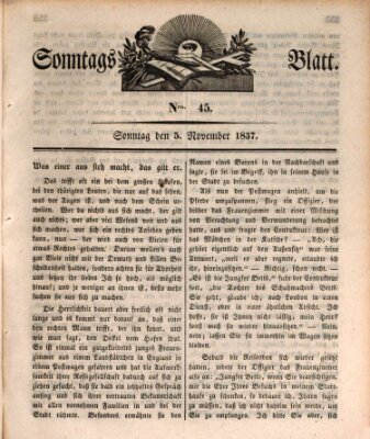 Sonntagsblatt Sonntag 5. November 1837