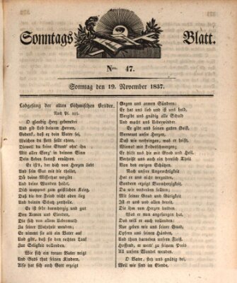 Sonntagsblatt Sonntag 19. November 1837