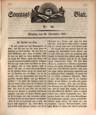 Sonntagsblatt Sonntag 26. November 1837