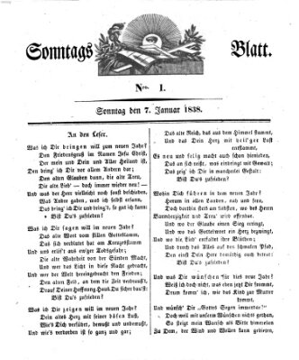 Sonntagsblatt Sonntag 7. Januar 1838