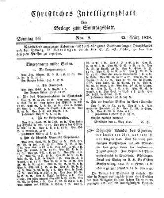 Sonntagsblatt Sonntag 25. März 1838