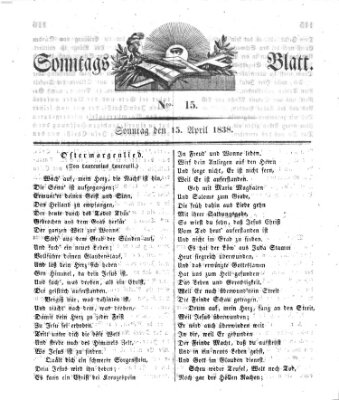 Sonntagsblatt Sonntag 15. April 1838