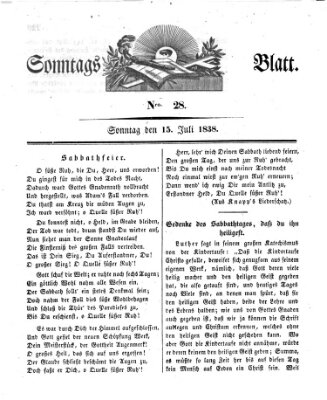Sonntagsblatt Sonntag 15. Juli 1838
