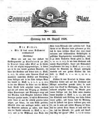 Sonntagsblatt Sonntag 19. August 1838