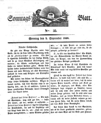 Sonntagsblatt Sonntag 2. September 1838