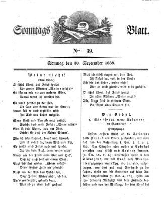 Sonntagsblatt Sonntag 30. September 1838