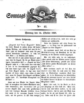 Sonntagsblatt Sonntag 14. Oktober 1838