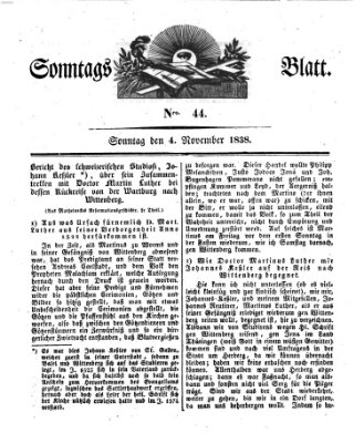 Sonntagsblatt Sonntag 4. November 1838