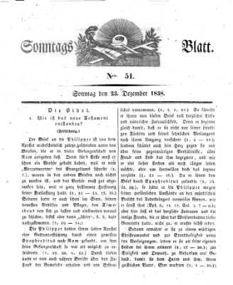 Sonntagsblatt Sonntag 23. Dezember 1838