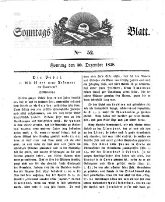 Sonntagsblatt Sonntag 30. Dezember 1838