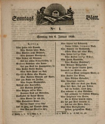 Sonntagsblatt Sonntag 6. Januar 1839