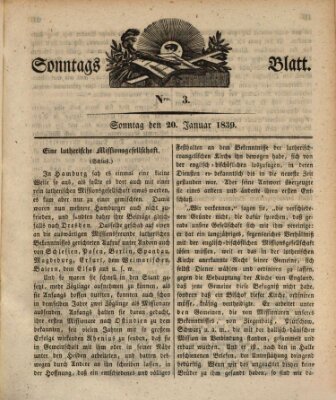 Sonntagsblatt Sonntag 20. Januar 1839