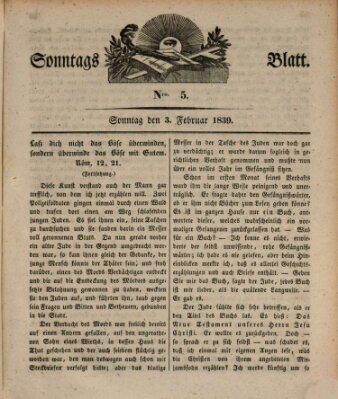 Sonntagsblatt Sonntag 3. Februar 1839