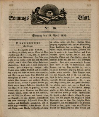 Sonntagsblatt Sonntag 21. April 1839