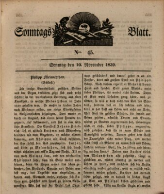 Sonntagsblatt Sonntag 10. November 1839