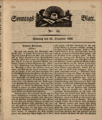 Sonntagsblatt Sonntag 22. Dezember 1839