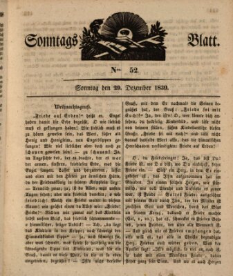 Sonntagsblatt Sonntag 29. Dezember 1839