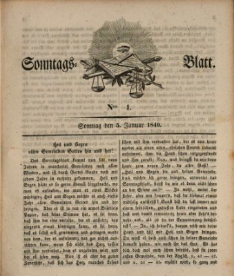 Sonntagsblatt Sonntag 5. Januar 1840