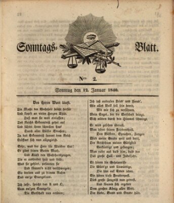 Sonntagsblatt Sonntag 12. Januar 1840