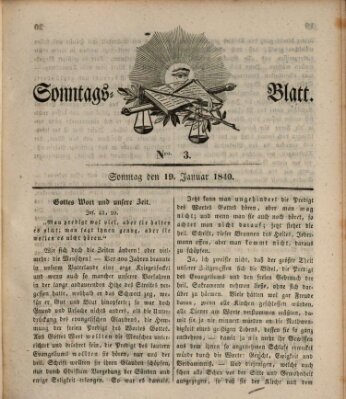 Sonntagsblatt Sonntag 19. Januar 1840