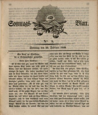 Sonntagsblatt Sonntag 23. Februar 1840