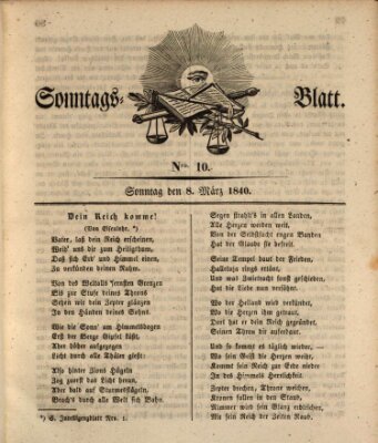 Sonntagsblatt Sonntag 8. März 1840