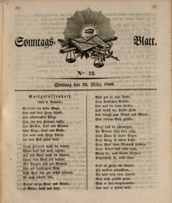 Sonntagsblatt Sonntag 22. März 1840