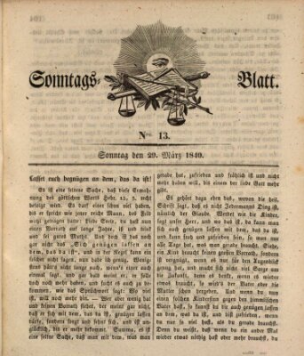 Sonntagsblatt Sonntag 29. März 1840