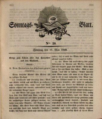 Sonntagsblatt Sonntag 17. Mai 1840