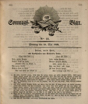 Sonntagsblatt Sonntag 24. Mai 1840