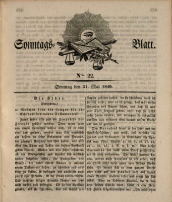 Sonntagsblatt Sonntag 31. Mai 1840